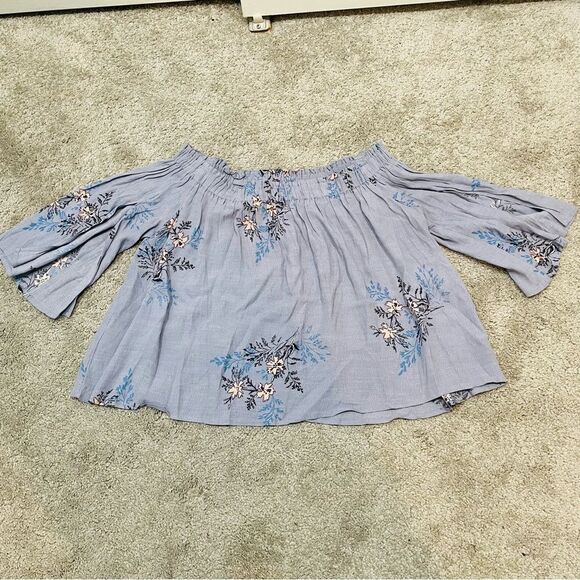 ASTR the Label Lavender Floral Off The Shoulder Top Size S - Picture 3 of 11